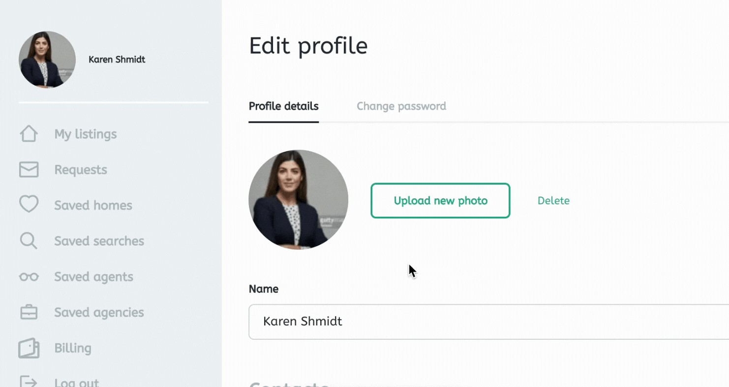 create a real estate agent profile