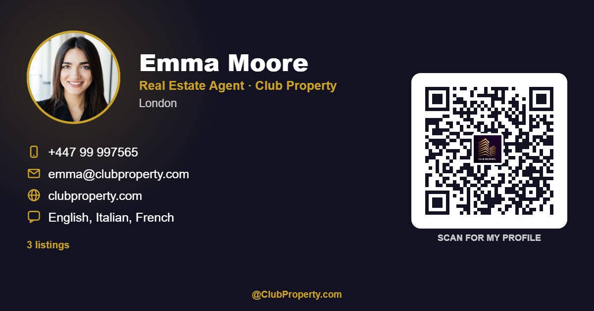 Agent business card with QR code