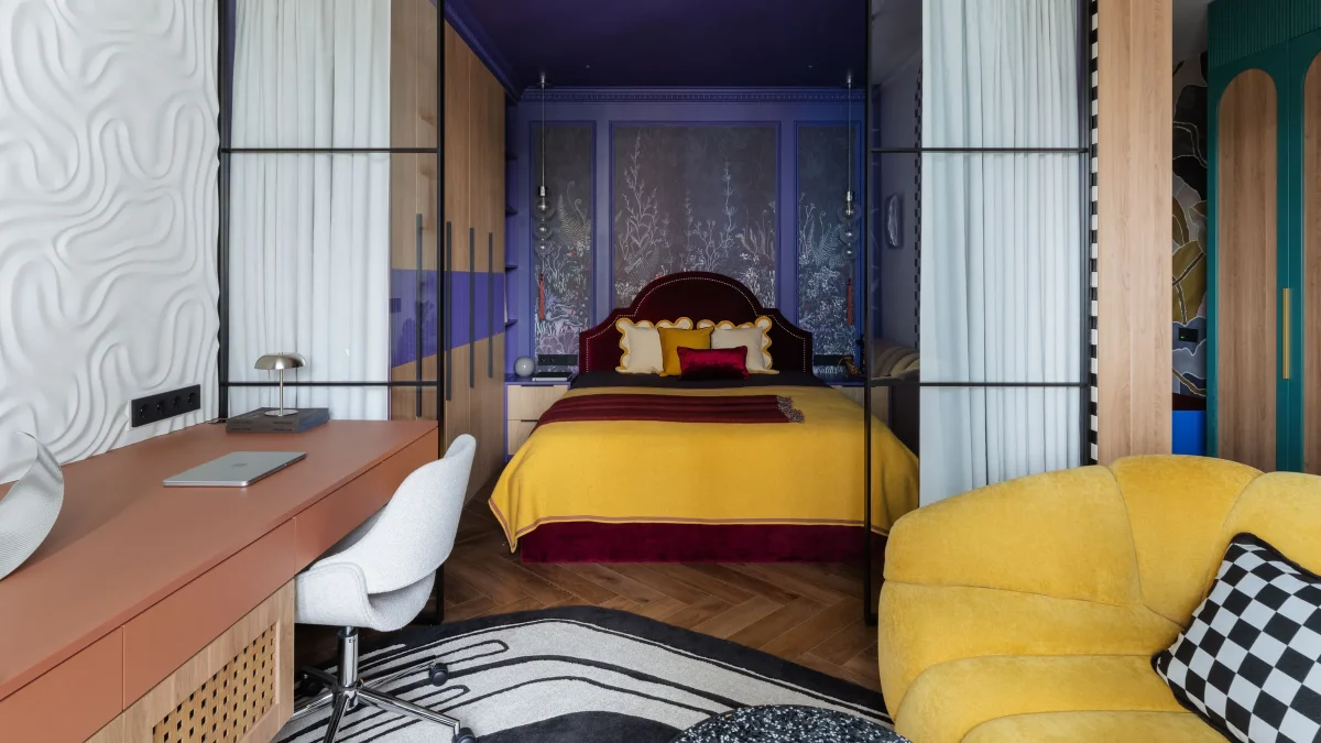 This Colorful 400-Square-Foot Apartment Makes Room for Everything Its Owner Needs to Live a Vibrant Life